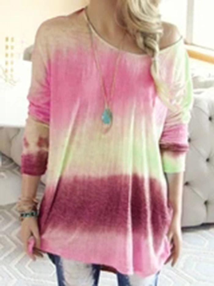 WOMEN CASUAL PATCHWORK COLOR-BLOCK SHIRTS & TOPS