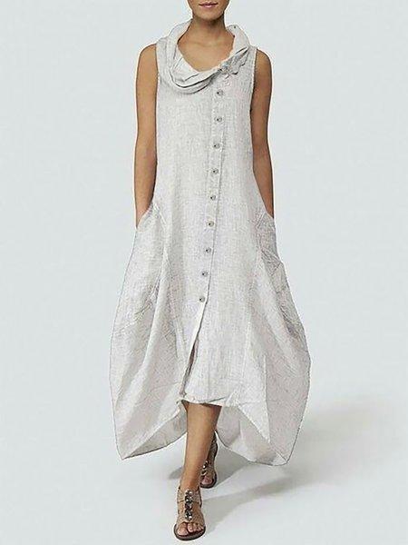 Women Linen Maxi Dresses Plus Size