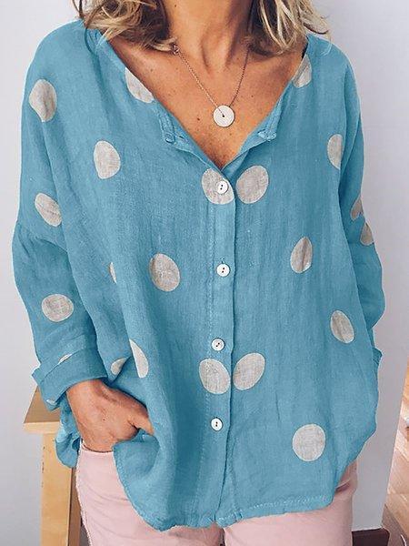 Polka Dots Long Sleeve Shirts