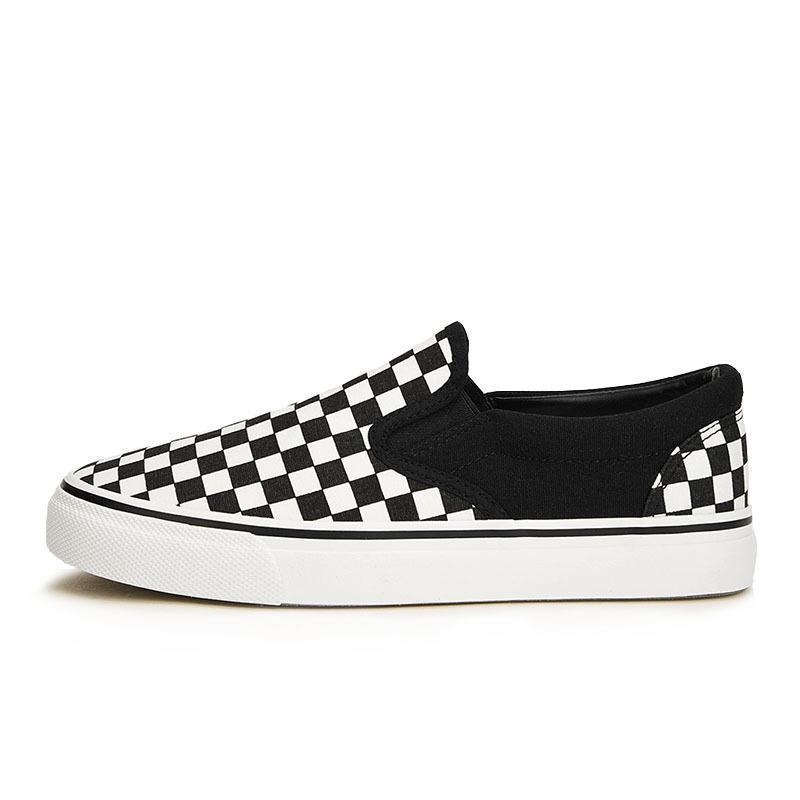 Women Checkered Flat Casual Canvas Sneakers