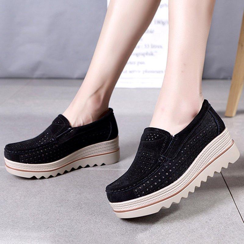 Women Flocking Creepers Casual Comfort Slip Slop Shoes