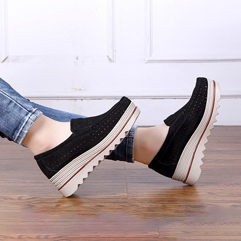 Women Flocking Creepers Casual Comfort Slip Slop Shoes