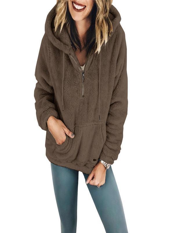 Casual Hooded Collar Zipper Hoodies